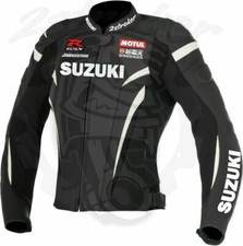 Suzuki Men Motorbike Leather Jacket Motorcycle Bikers Racing Sports Jackets CE