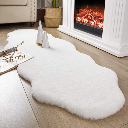 Fluffy shaggy rug faux rabbit - rug,