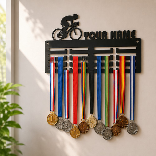 Personalised cycling medal - personalised,