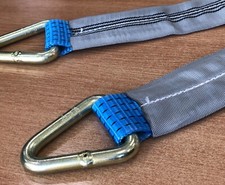 2x Heavy Duty Axle Recovery Strap - Car Transport Trailer Strap - 3ft 5t D-Rings