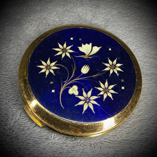 Enamel floral compact mirror - floral,