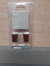 2 x Ikea Drag Handles Drawer Pulls Door Knobs Red With Silver Trim Brand New