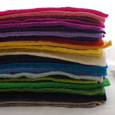 100% Wool Felt Fabric - 12" square - 1 Piece - 3mm - 5mm - Handmade for Crafts