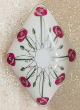 TRINKET DISH LEONARDO COLLECTION DIAMOND SHAPED ROSE DESIGN NEVER USED DISPLAYED