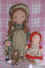 HOLLY HOBBIE 1976 KNICKERBOCKER FRIENDS AMY CARRIE VINTAGE DOLLS ANNI 70 CLOTH