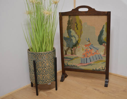 Vintage wooden oak embroidered - wooden,