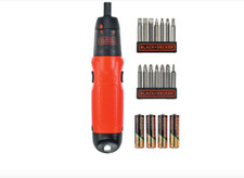 Black & Decker Screwdriver Battery Operated Cordless 6V 19 Inserts 4 Battery UK