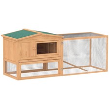 PawHut Rabbit Hutch, Guinea Pig Hutch 2 Tier with Run for Outdoor Garden