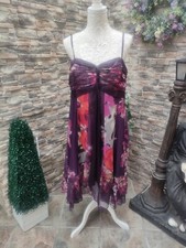 Monsoon dress size 16 wedding occasion Party Xmas Cruise purple floral 