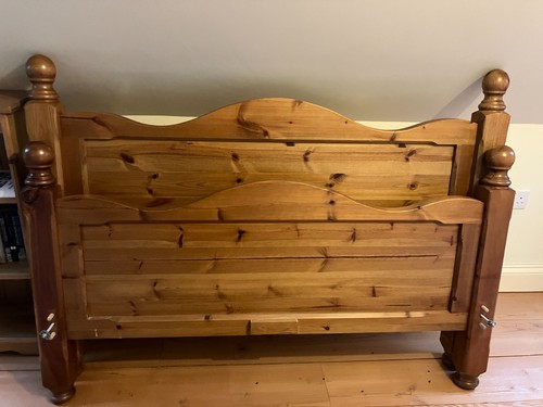 Pine double bed good - pine,