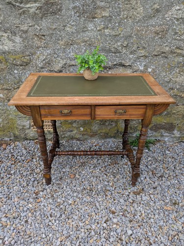 Antique green leather top - leather,