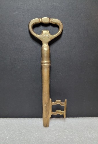 Vintage brass skeleton key - skeleton,