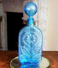 Empoli Glass Genie bottle Blue