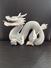 Dragon Figurine Yoshimi K Porcelain Grey White Japan Vintage John Jenkins