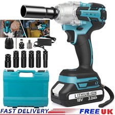 Duty 1/2" Cordless Impact Impact Wrench Drill Gun Ratchet Driver 3000mAH Battery