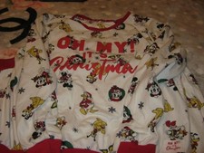ladies cream disney christmas pyjamas size 12/14 used gd
