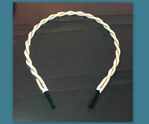 Thin pearl headband beaded - pearl,