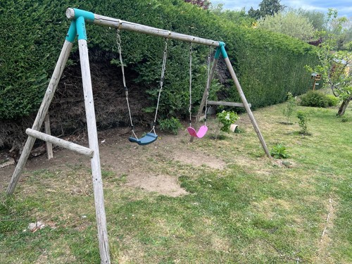 Rebo kids wooden swing set - rebo,
