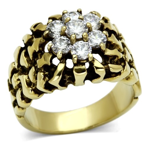 Mens gold ring - , cluster