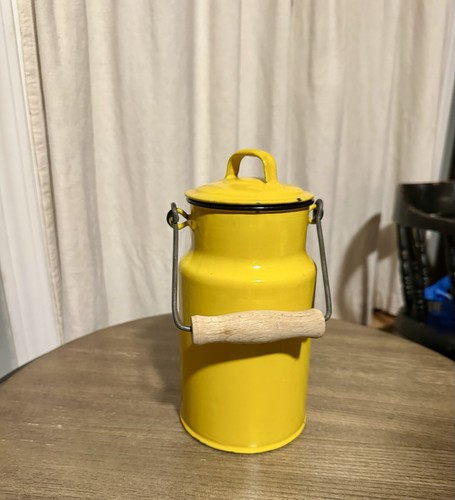 Vintage cup yellow enamel - 4,