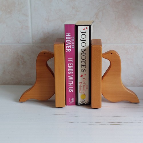 Vintage bird wood - bird, bookends