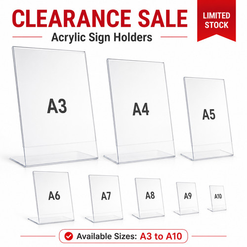 Acrylic counter poster holder - acrylic,