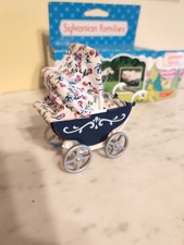 Sylvanian Families Calico Critters Vintage Luxury Navy Baby Pram Carriage
