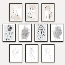 Modern One Line Prints Set