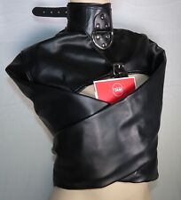 straitjacket Black Soft Faux Leather Adjustable Bolero, arm binder, goth, metal