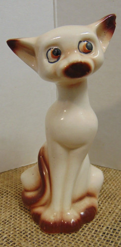 Vtg porcelain siamese cat - porcelain,