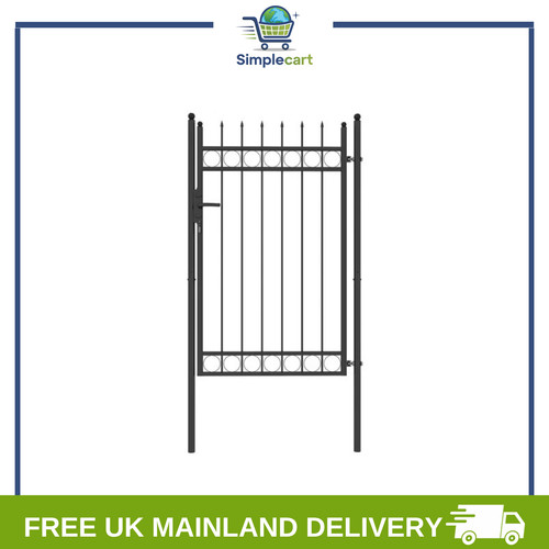 Galvanised steel garden fence - galvanised,