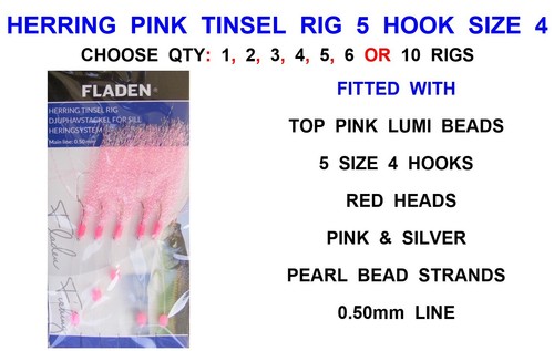 Herring pink tinsel - pink, rig