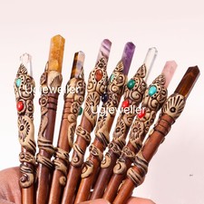 Pencil Hair Stick, Mix stone Hair Sticks, Crystal Point gemstone hair sticks
