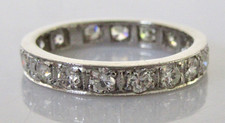 Platinum Diamond Ring - Edwardian Platinum Diamond Eternity Ring Size M