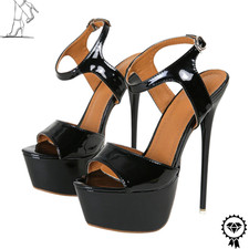 Black Patent Leather Open Toe