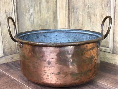 Antique copper stock pot - antique, /
