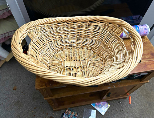 Oval brown wicker basket - oval,