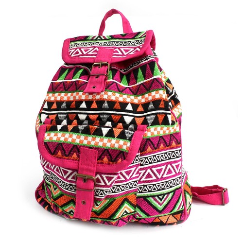 Jacquard bag pink backpack - bag,