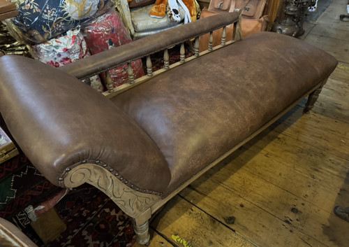 Solid oak chaise vintage - chaise,