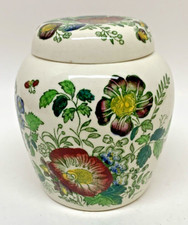 Antique 4" Floral MASON'S IRONSTONE Made for Rosemary Shelton LONDON GINGER JAR