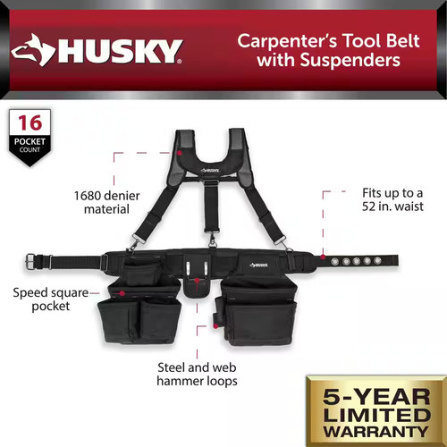 Husky pocket black - 16-pocket,