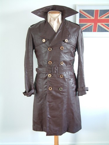 1970 leather trench - leather,