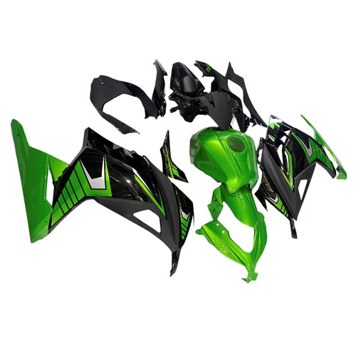 Black green complete fairings - green,