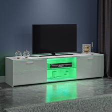 Modern 160cm White High Gloss 2 Door LED TV Stand TV Unit Cabinet Sideboard