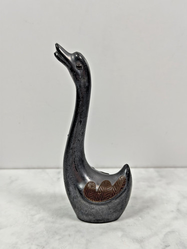 Vintage pewter brass swan - vintage,