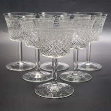 Lady Hamilton Pall Mall Wine Glasses 60ml Vintage Etched Crystal 10.5cm Sherry