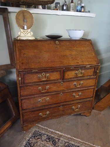 Antique georgian oak writing - oak,