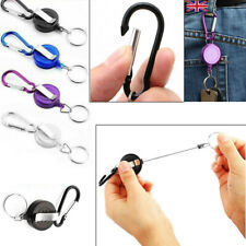 Retractable Heavy Duty Key Chain Pull Ring Recoil Keyring Stainless Steel Clip