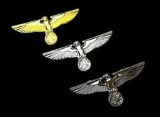 3Pcs Gold Silver Black WW2 German Eagle Iron Cross Military Badge Hat Pin Brooch