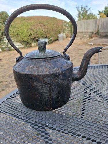 Vintage cast iron kettle - vintage,